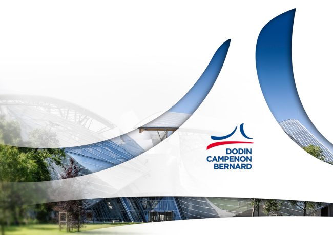 Logo Dodin Campenon Bernard en forme de voile bleue