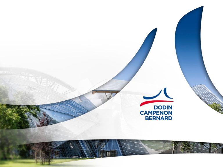 Espace Dodin Campenon Bernard Logo Dodin Campenon Bernard en forme de voile bleue