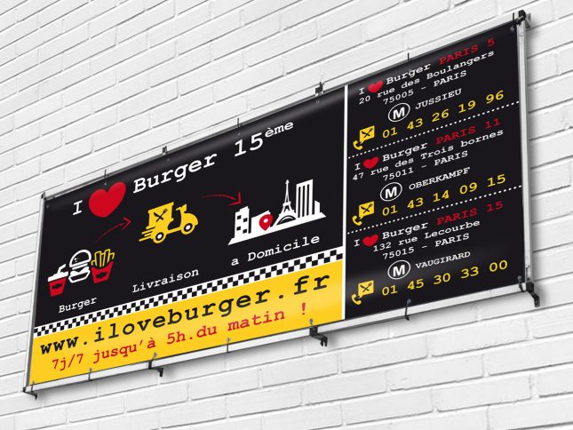 I love burger : bâche