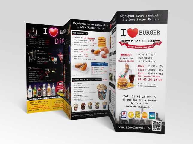I love burger : menu