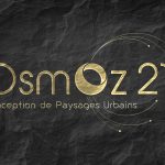 Logo OSMOZ 21, gravé dans une roche anthracite avec de la dorure.