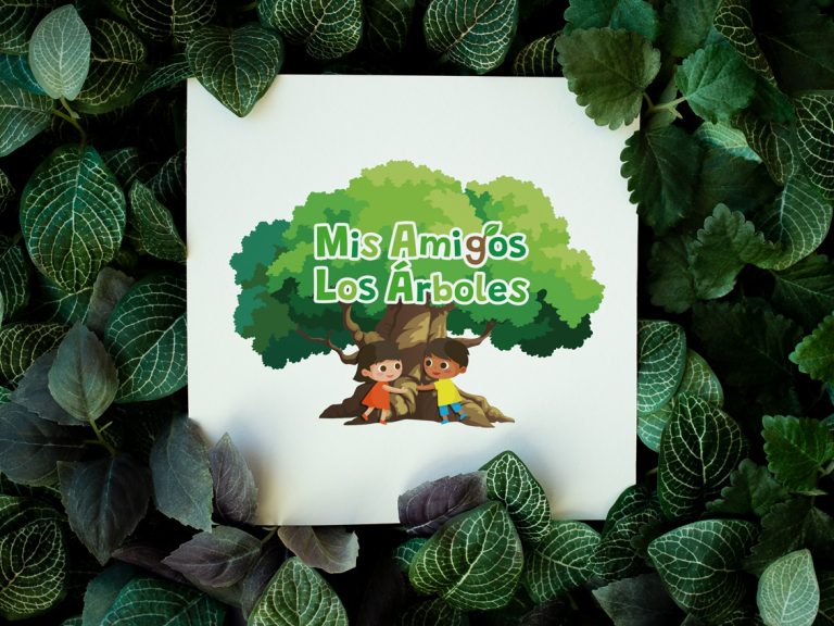 Mis Amigos Los Árboles – Une Illustration Mis Amigos Los Árboles, personnages sur fond de feuillage