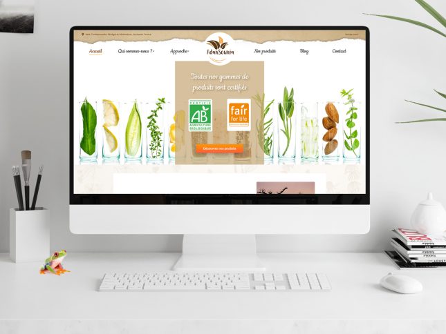 Adansownia : Entête de la page d'accueil du site, diaporama interactif
