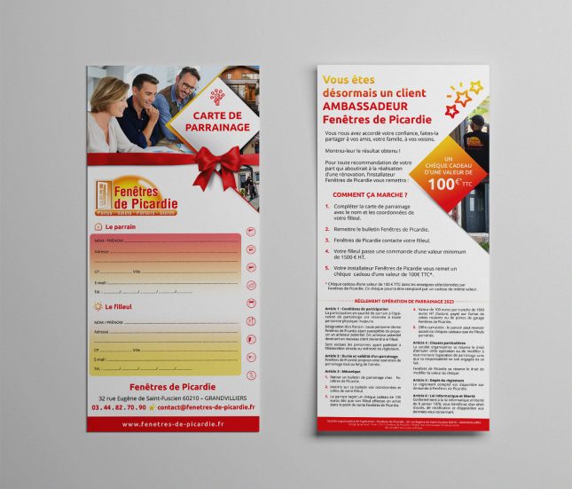 Flyer de parrainage - Format allongé verticale.