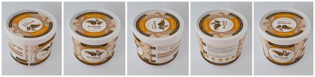 Pot de poudre BAOBAB - création de l'étiquette du pot et du couvercle