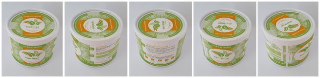 Pot de poudre Moringa - création de l'étiquette du pot et du couvercle