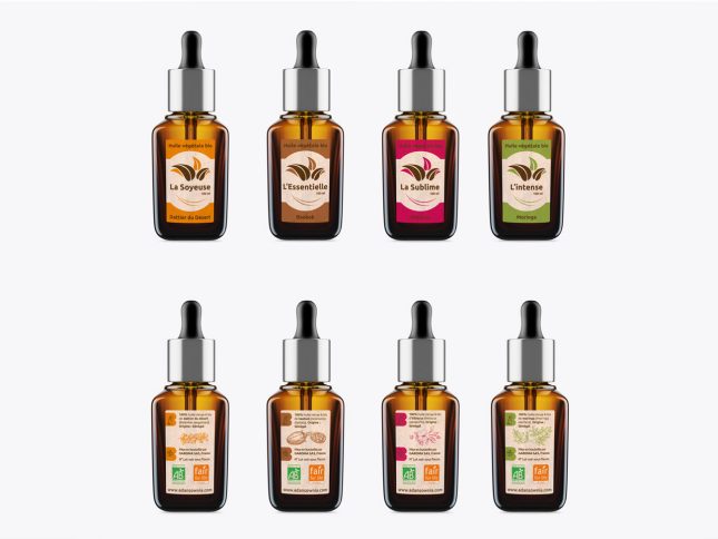 Adansownia : étiquettes pour une collection d'huiles naturelles