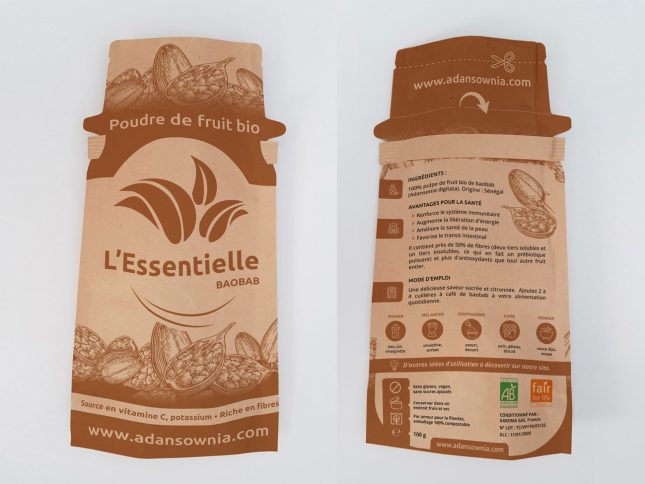 Adansowni : packaging poudre naturelle de Baobab