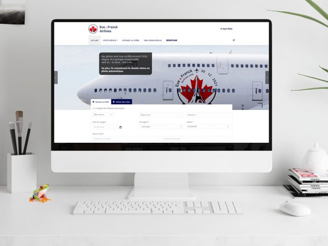 Eve et Franck Airlines : site vitrine - Page d'accueil