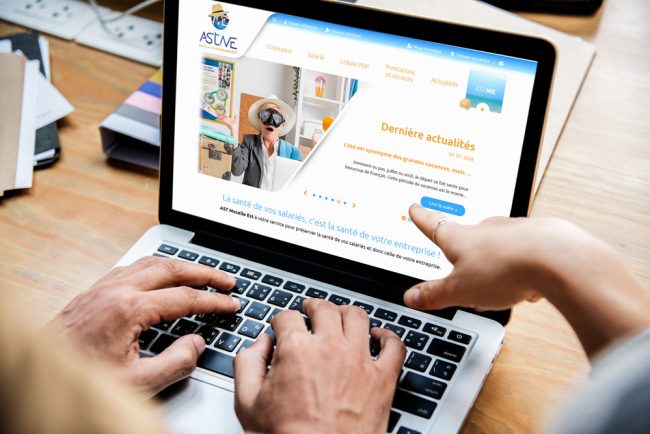 Site web de l'ASTME affiché sur un ordinateur portable