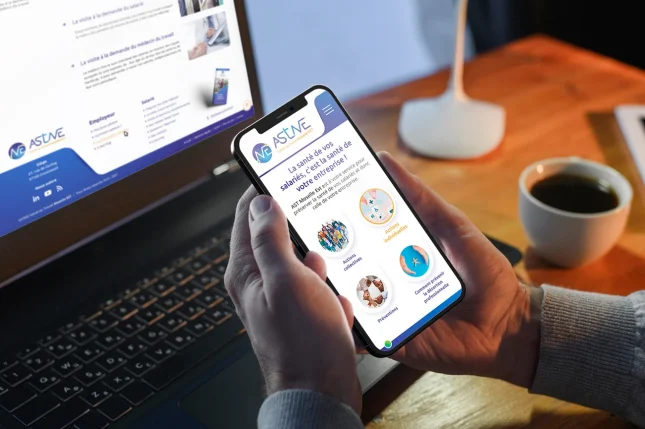 ASTME : Page interne du site sur smartphone