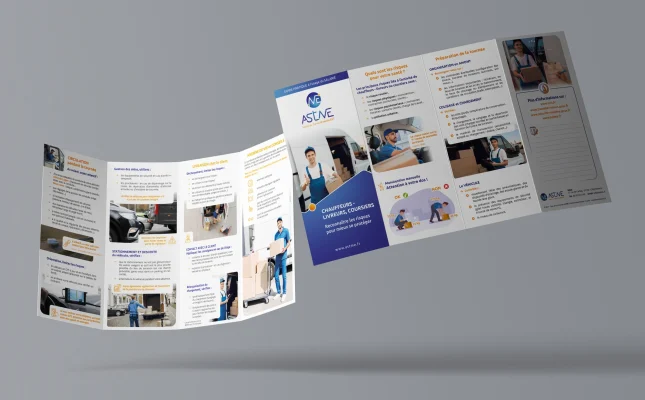Brochure conseil de l'ASTME : 4 volets ouvert, pliage en porte accordéon