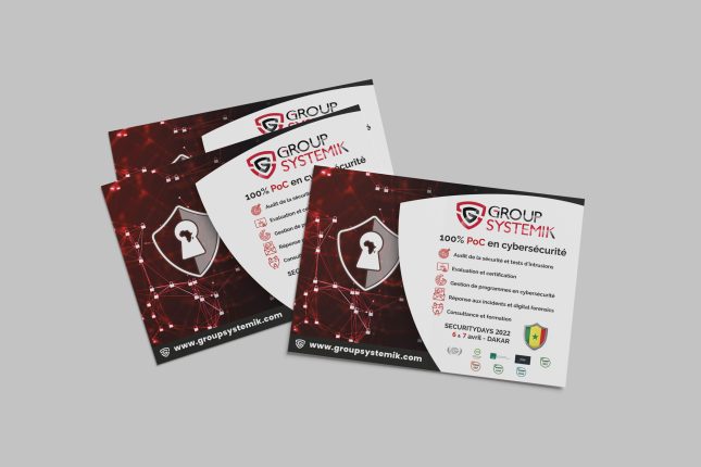 Affichette pour le salon du Groupe Systemik